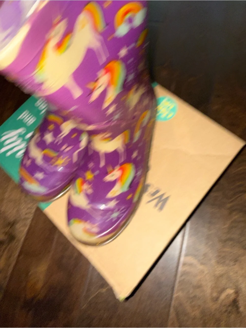 Western Chief Purple Unicorn Light-Up Kids Rain Boots